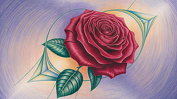 Crimson Colored Pencil Rose — Ultra, colored pencil, rose HD wallpaper