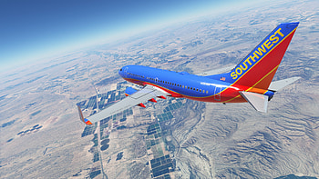 Southwest Airlines, Desert scenery, Iconic flight routes, Premier aviation experience HD wallpaper