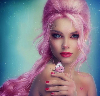 PINK LADY, ARTS, LADY, FANTASY, PINK HD wallpaper