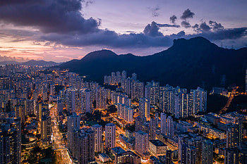 Cities, Mountains, City, Building, Skyscrapers, Evening HD wallpaper