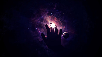Stars, Dark, Hand, Space, Touching, Touch, Surrealism, Parties, Side HD wallpaper