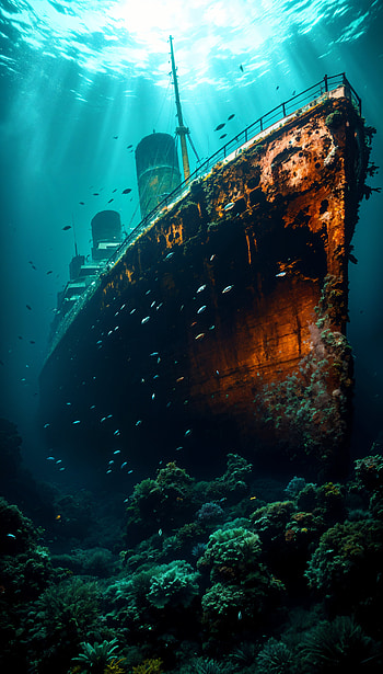 Titanic Underwater Wreck – Stunning , underwater, ocean, coral HD phone wallpaper