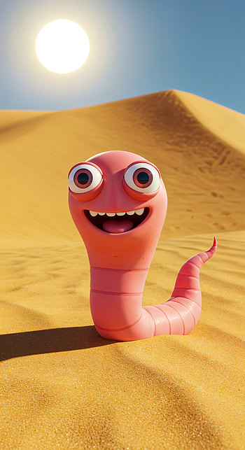 Cheerful Sandworm: A Playful for Your Screen, desert, Happy HD phone wallpaper