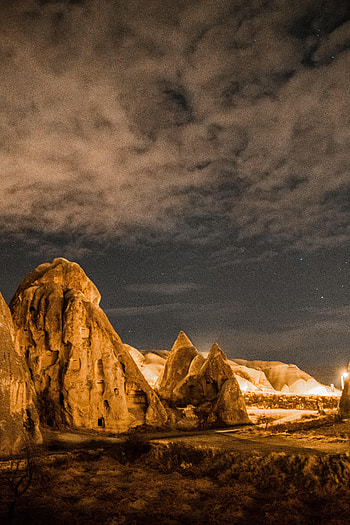 Nature, Night, Rocks, Dark, Backlight, Illumination HD phone wallpaper