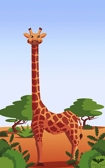 Trees, Art, Bush, Vector, Giraffe HD phone wallpaper