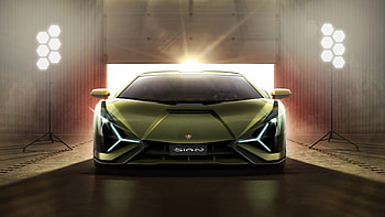 Lamborghini Sian, front, 2019 car HD wallpaper