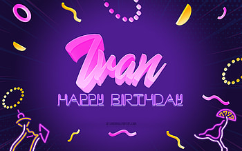 Happy Birtay Ivan, , Purple Party Background, Ivan, creative art, Happy Ivan birtay, Ivan name, Ivan Birtay, Birtay Party Background HD wallpaper