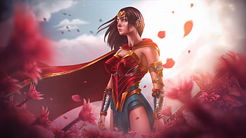 Wonder Woman Amazonian Power Unleashed, wonder-woman, superheroes, artwork, art, digital-art, deviantart HD wallpaper