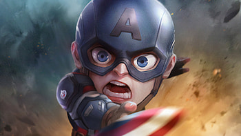 Captain America Chibi, captain-america, superheroes, artwork, art HD wallpaper