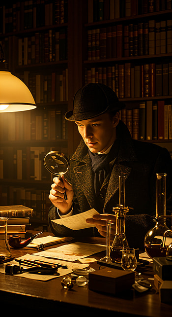 Sherlock Holmes: A Mysterious Adventure, Sherlock Holmes, library, vintage HD phone wallpaper