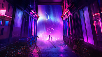 Dog Cat Looking At Shooting Stars , dog, cat, artist, artwork, friends, digital-art, deviantart HD wallpaper