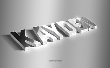 Kayden, silver 3d art, gray background, with names, Kayden name, Kayden greeting card, 3d art, with Kayden name HD wallpaper