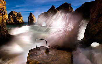 Nature, Drops, Rocks, Shore, Bank, Spray, Splash, Construction, Wave, Hit, Blow HD wallpaper