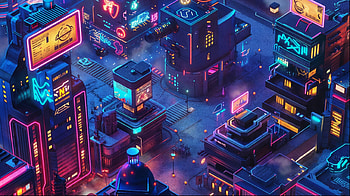 Isometric Cyberpunk City - Futuristic, isometric, cyberpunk, futuristic HD wallpaper