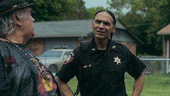 Zahn McClarnon as Officer Big, Reservation Dogs, Motorola Radio HD wallpaper