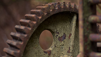 Old rusty gear, Mechanical parts, Vintage charm, Weathered texture HD wallpaper