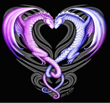 Intertwining Love, yin and yang, dragons, beloved, love HD wallpaper