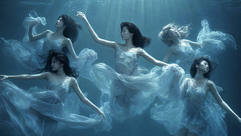 LE SSERAFIM — Underwater Seraphs, Woman, Dress HD wallpaper