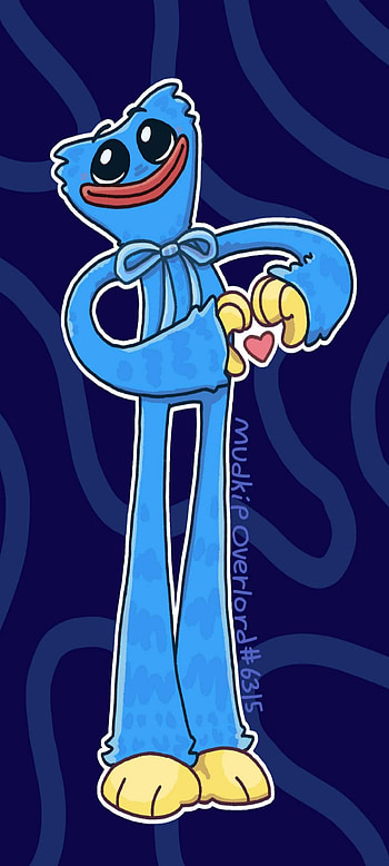 poppy playtime, art, blue, wuggy, corazon, tierno, huggy, azul, juego HD phone wallpaper