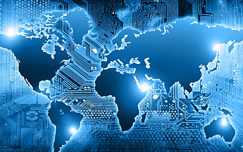 Blue technology world map, digital world map, blue background, technological background, internet concepts, network, world map concepts for with resolution . High Quality, World Network HD wallpaper