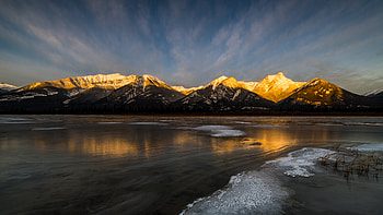 Nature, Mountains, Ice, Reflection HD wallpaper