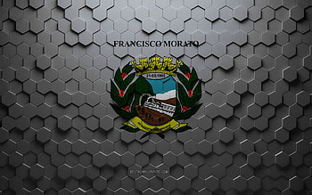 Flag of Francisco Morato, honeycomb art, Francisco Morato hexagons flag, Francisco Morato 3d hexagons art, Francisco Morato flag HD wallpaper