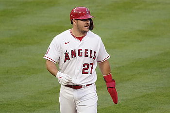 Mike Trout calf strain, Injured athlete, Recovery timeline, Baseball setback HD wallpaper