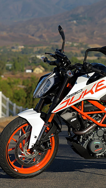 Ktm Duke 390, Green Nature, Background HD phone wallpaper