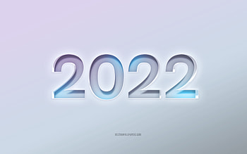 2022 Year, , embossed letters, 2022 New Year, white background, Happy New Year 2022, 3d letters, 2022 concepts HD wallpaper