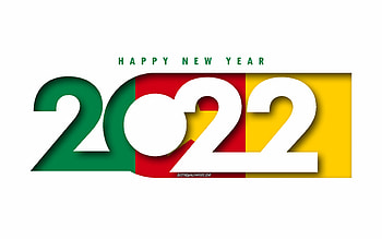 Happy New Year 2022 Cameroon, white background, Cameroon 2022, Cameroon 2022 New Year, 2022 concepts, Cameroon, Flag of Cameroon HD wallpaper