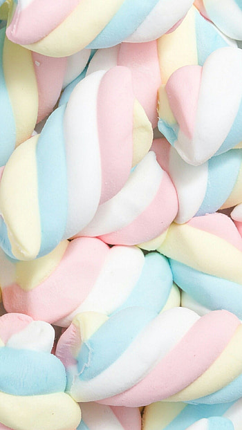 with cute marshmallows, Adorable design, Stylish background, Charming aesthetics HD phone wallpaper