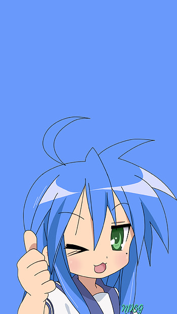 Konata izumi luckystar, anime cool girl, anime girl, konata izumi, blue, NDOG, anime, lucky star HD phone wallpaper