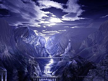 Night Country Scene, artwork, fantasy art, art, science fiction art HD wallpaper