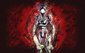 Mirage, Warframe, red stone background, Warframe characters, Mirage Warframe, Mirage skin, creative art HD wallpaper