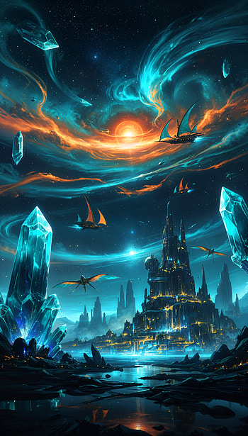 space fantasy, crystal HD phone wallpaper