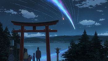 Makoto Shinkai, Kimi no Na Wa, Anime stars HD wallpaper