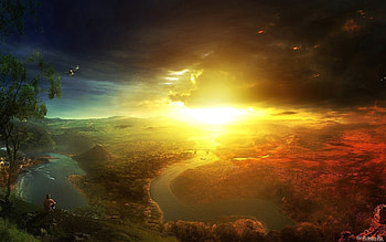 Landscape, Rivers, Sunset HD wallpaper