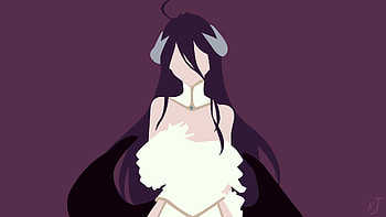 Minimal, Albedo, Overlord, anime girl, art HD wallpaper