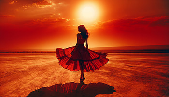 Sundress Elegance at Sunset -, Sundress, silhouette, woman, red dress HD wallpaper