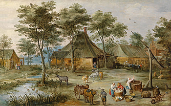 Old Village Painting, Indian Village HD wallpaper