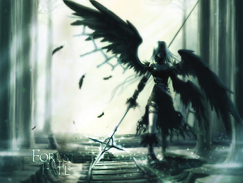 Forest Of Fate, gothic, magic, fate, angel, forest, dark HD wallpaper
