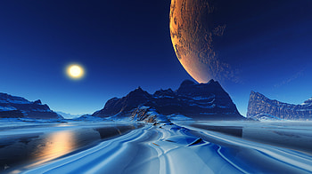 Landscape Cinematic Planets Reflection, landscape, artist, reflection, planet, deviantart HD wallpaper
