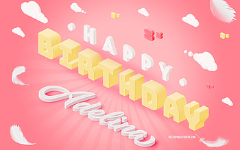 Happy Birtay Adelina, 3d Art, Birtay 3d Background, Adelina, Pink Background, Happy Adelina birtay, 3d Letters, Adelina Birtay, Creative Birtay Background HD wallpaper
