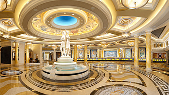 Caesars Palace, Intricate interiors, Artistic mosaic, Timeless elegance HD wallpaper