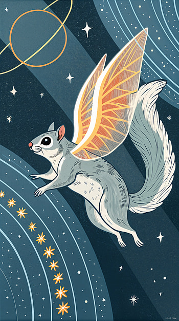 Celestial Flying Squirrel: A Whimsical HD phone wallpaper