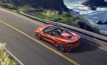 Sportcar, Chevrolet Corvette C8, topview HD wallpaper