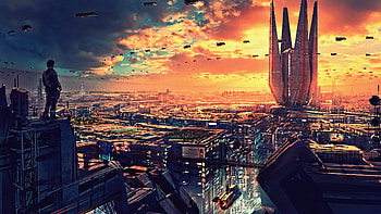 Science Fiction Cityscape Futuristic City Digital Art , cityscape, artist, artwork, digital-art HD wallpaper