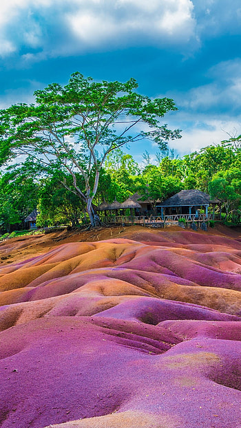 Mauritius Island, Seven coloured earth, Chamarel, Windows 10 spotlight HD phone wallpaper