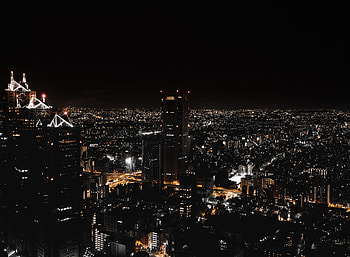 Cities, View From Above, Night City, City Lights, Skyscrapers, Japan, Tokyo HD wallpaper