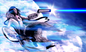 Coyote Starrk, float, glow, cute, long hair, bleach, fur, 3d, arrancar, cg, soul reaper, gun, male, cloud, handsome, magic, pistol, lobo, hot, guns, soul society, black hair, boy, anime, fantasy, light, coyote stark, weapon, espada, sky, realistic, guy HD wallpaper